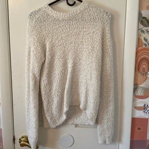 White teddy sweater